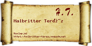 Halbritter Teréz névjegykártya